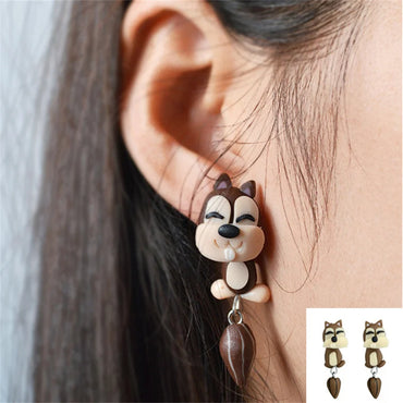 Handmade Different Style Cartoon 3D Polymer Clay Animal Earrings