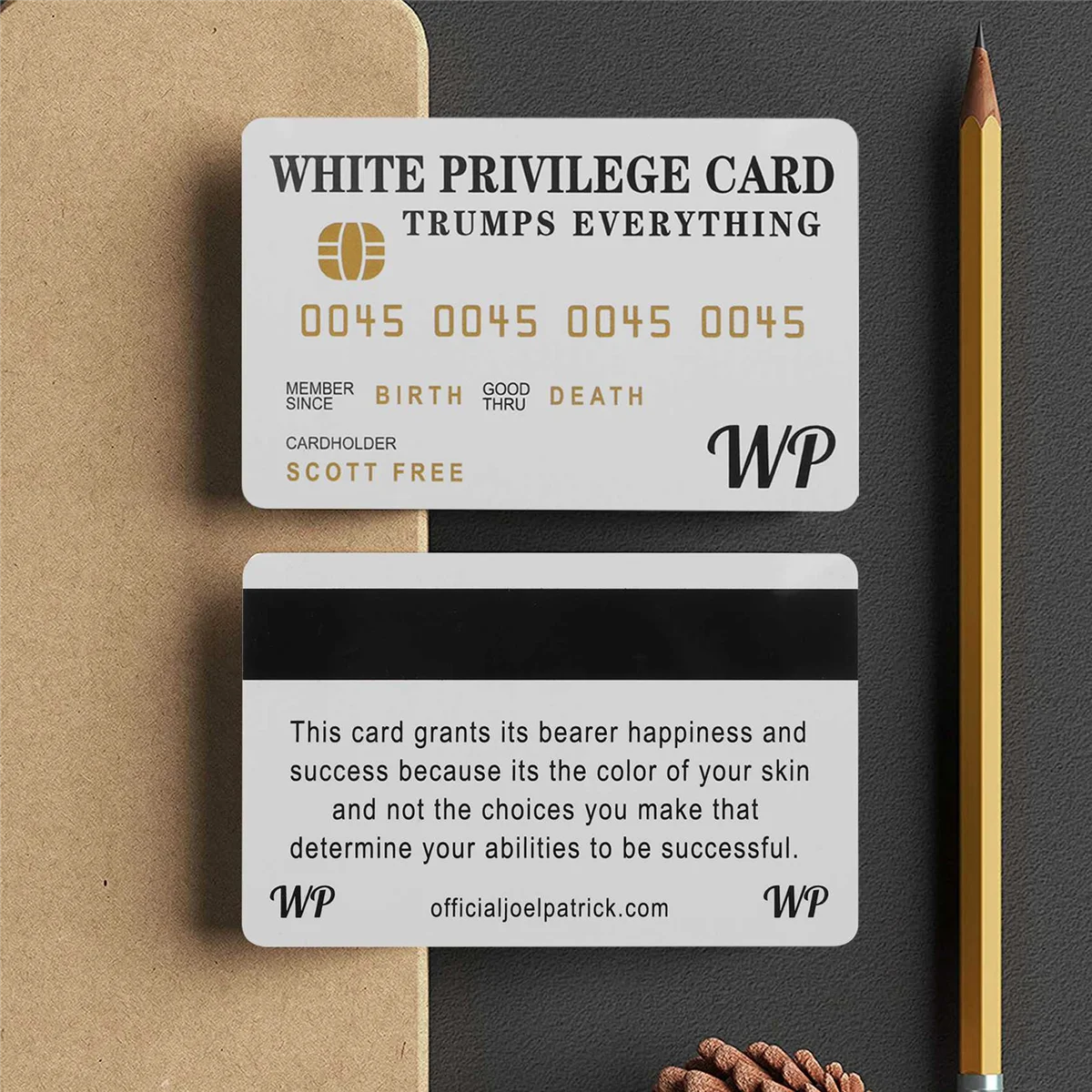 10 PCS White Privilege Card Trumps Everything Credit Card Sets, Wallet Insert Card Romantic Card Business Gifts