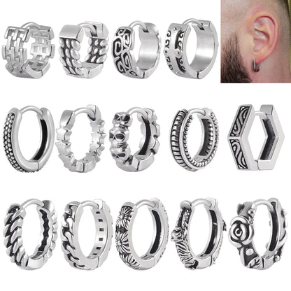 Tajam Variety Of Stainless Steel Hoop Earrings