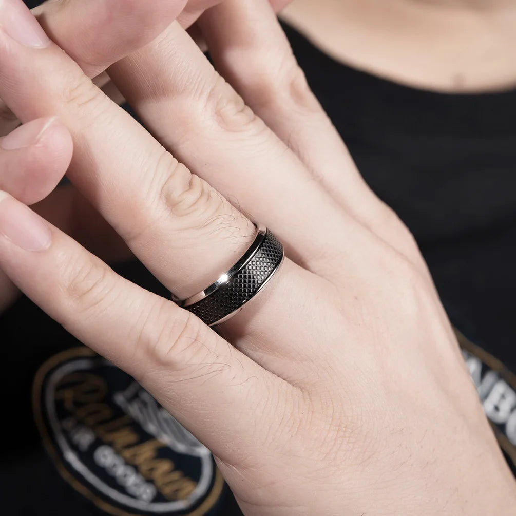 Classic 8mm Black Stainless Steel Ring