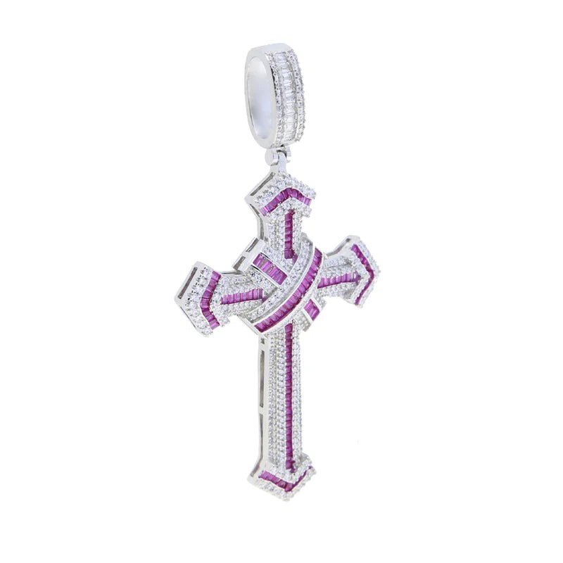 ATJMLADY Iced Out Cubic Zircon Cross Pendant for Men & Women