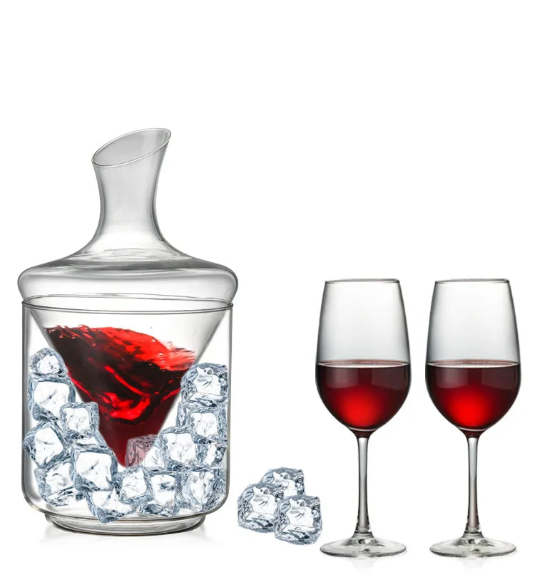 Luxurious Crystal Glass High Grade Decanter with Ice Bucket - 1000ml capacity