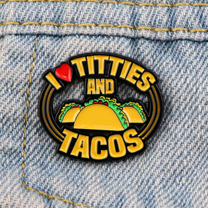 Funny Tacos Enamel Pin Food Brooch Pines Lapel Pins Badge on Backpack Clothing Accessories Fashion Jewelry Friends Gifts