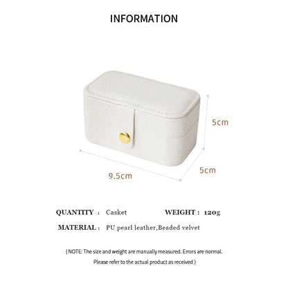 Cute & Portable Travel Pu Leather Jewelry Box In Black, White, Pink & Rose