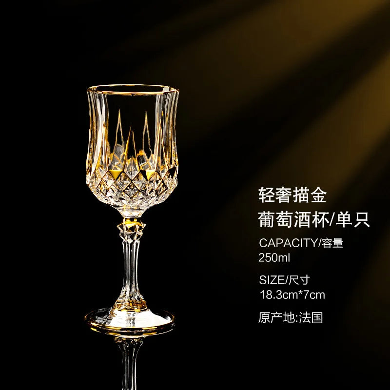 Golden Luxury Line Whiskey Glasses - Multi Functional Crystal Glases For Wine, Whisky, Beer & Cocktails