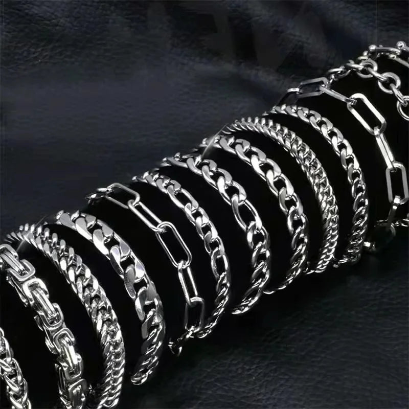 Figaro Stainless Steel Cuban Chain Bracelets