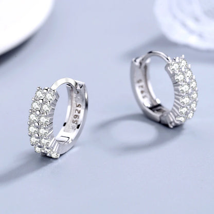 URMYLADY 925 Sterling silver Crystal Zircon Round Stud Earing