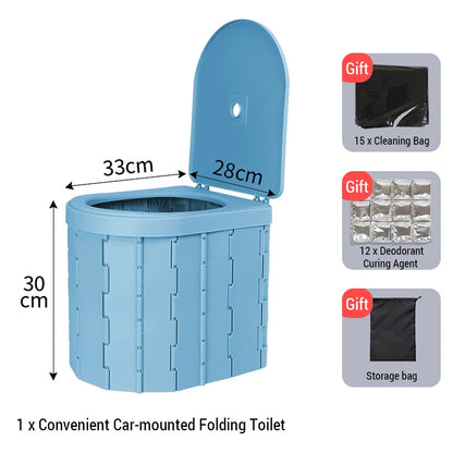 Portable & Folding Toilet Or Trashbin Odor-proof Non-slip For Camping & Travel