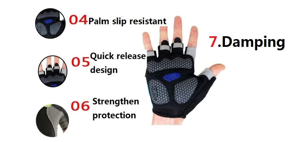 Men & Woman Cycling Bicycle Gloves Half Finger - Breathable, Anti-slip, Training Gloves