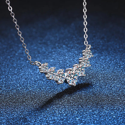 Elegant Sliver & 18k White Gold plated Necklace For Woman - Moissanite Or Zirconia With 925 Sterling Certificate