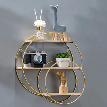 Iron Decorative Wall Shelf Modern Gold - Nordic Style Space Saving Wall Storage Rack