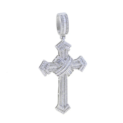 ATJMLADY Iced Out Cubic Zircon Cross Pendant for Men & Women