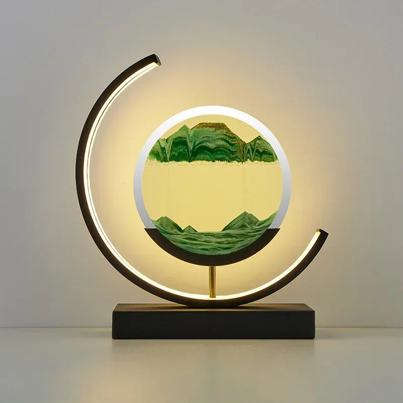 LED quicksand hourglass - Unique Art With Night Light