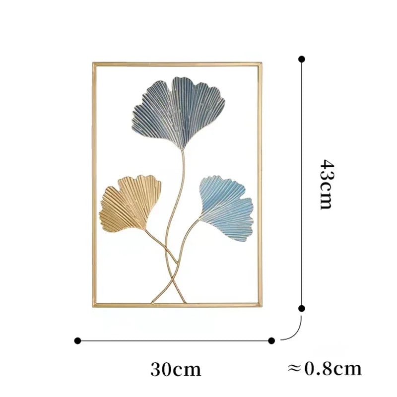 Metal Nordic Colored Leaf Wall Hanging pieces