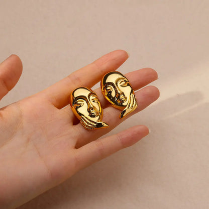 Multiple Styles Golden Colour Stainless Steel Earrings