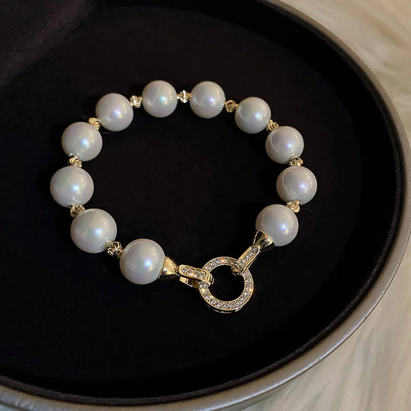 Natural Pearl Bracelets For Women With Zirconia Connector