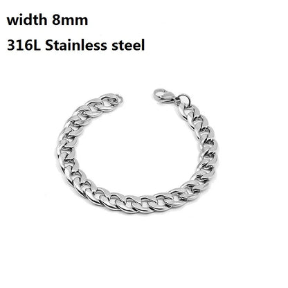 Figaro Stainless Steel Cuban Chain Bracelets