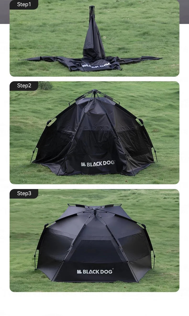 Naturehike Black Automatic Sunshade Camping Dome Tent For 2-3 People Outdoor portable 150D Waterproof 3000mm