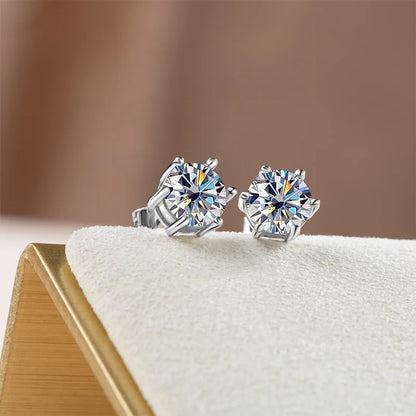 Bague Ringen Classic Moissanite D Colour S925 Sterling Sliver Plated Earring With Different Colour stones