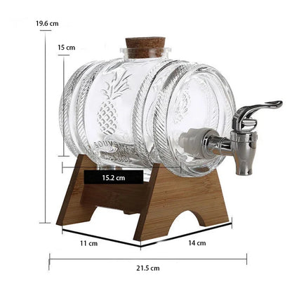 Classical home fashiond glass barrel decanter - With Wooden Support Stand For Liquor, Scotch, Bourbon, whiskey & wine