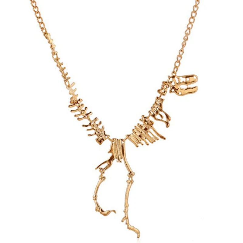 Exaggerated Dinosaur Skeleton Pendant Zinc Alloy Necklaces