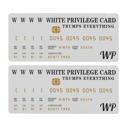 10 PCS White Privilege Card Trumps Everything Credit Card Sets, Wallet Insert Card Romantic Card Business Gifts