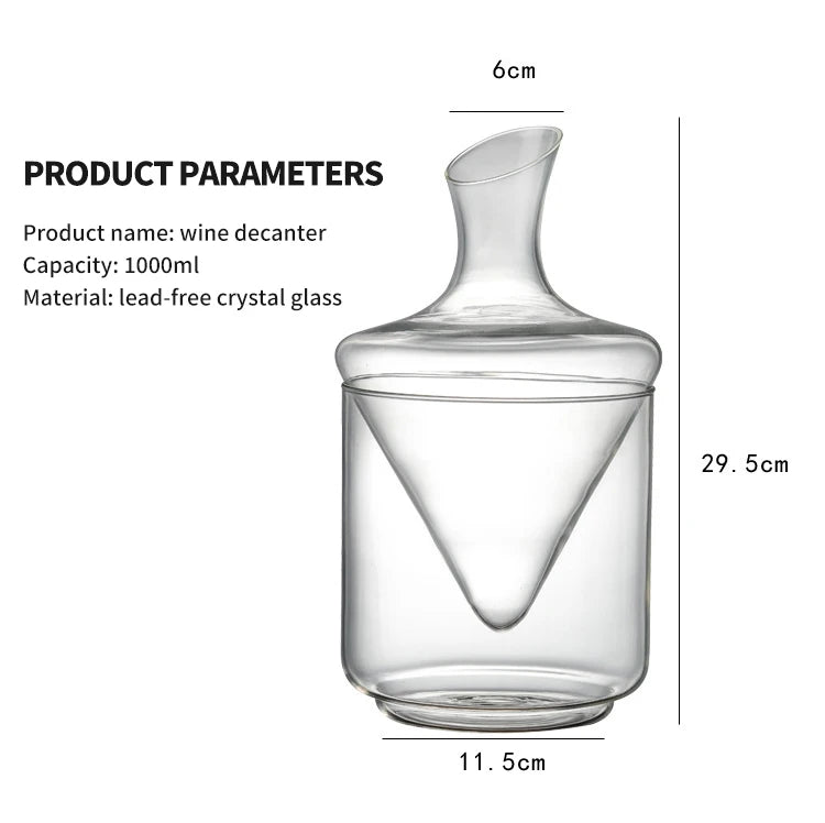 Luxurious Crystal Glass High Grade Decanter with Ice Bucket - 1000ml capacity