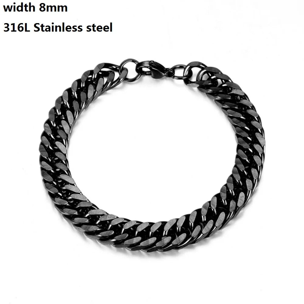 Figaro Stainless Steel Cuban Chain Bracelets