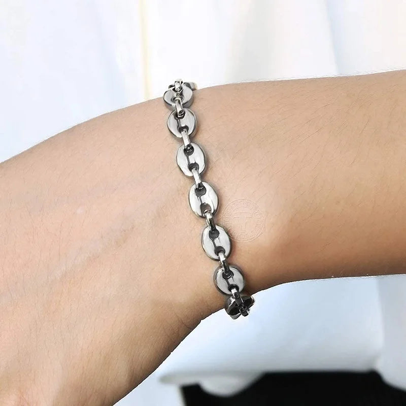 Figaro Stainless Steel Cuban Chain Bracelets