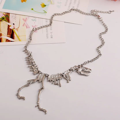 Exaggerated Dinosaur Skeleton Pendant Zinc Alloy Necklaces