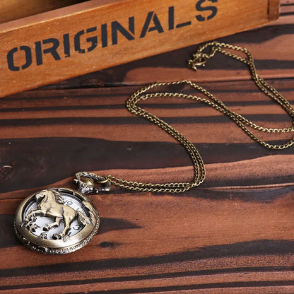 Waknoer Hollow Horse Pocket Watch With Chain