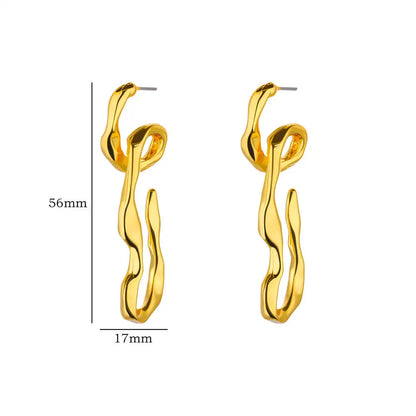 Multiple Styles Golden Colour Stainless Steel Earrings