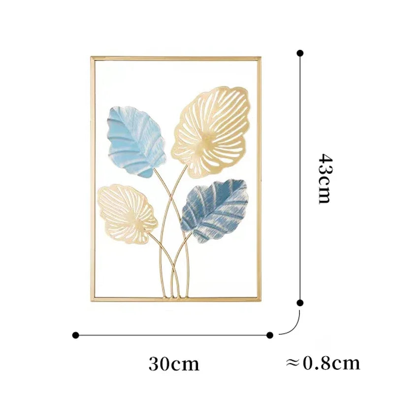 Metal Nordic Colored Leaf Wall Hanging pieces