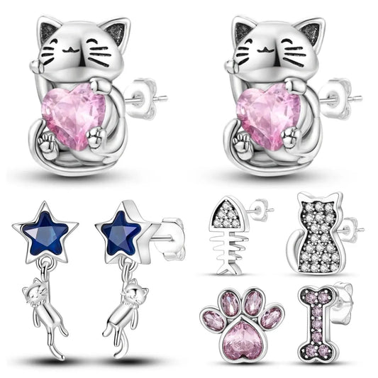 MISEFF Luxury Cat Style S925 Silver Earrings