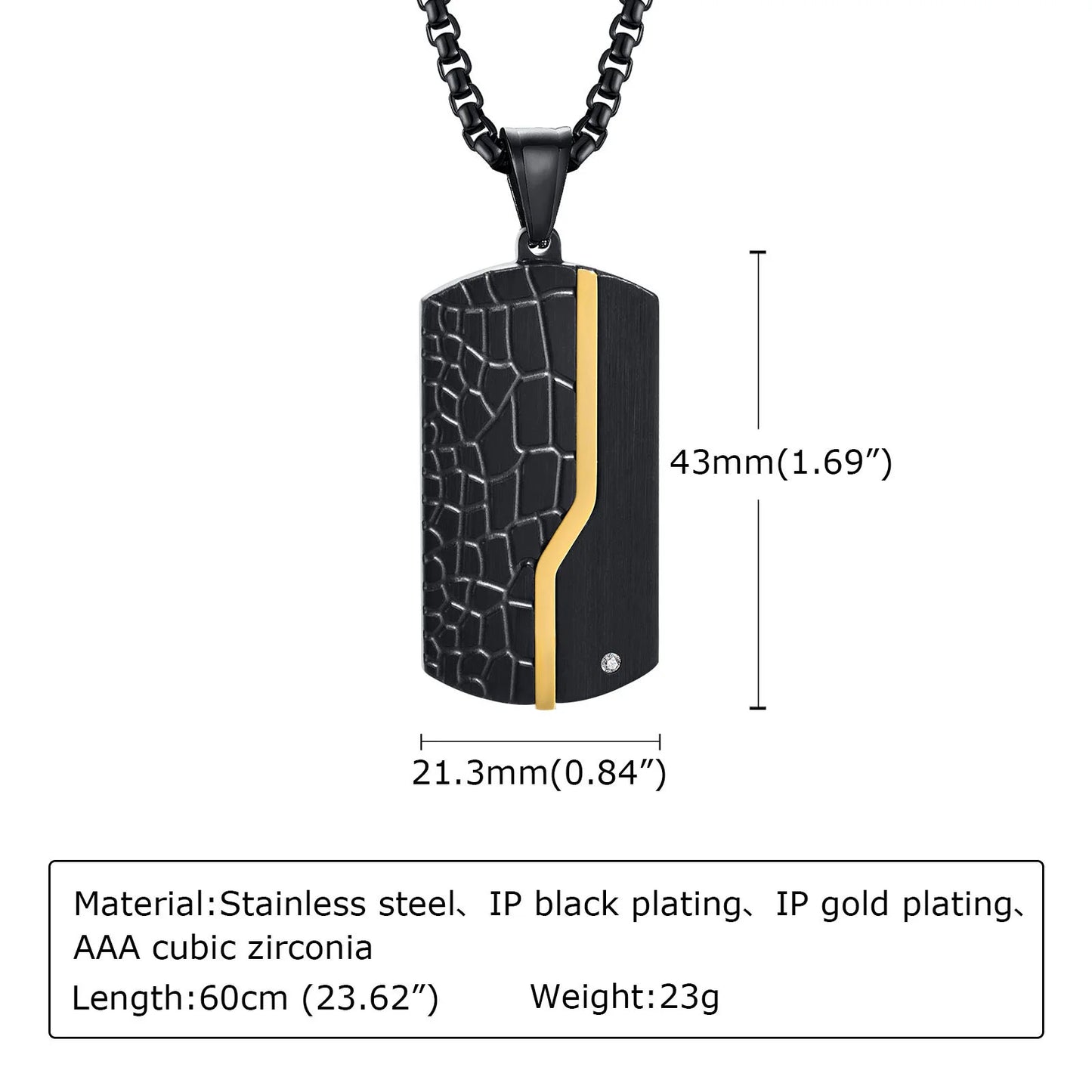 Cool Dog Tag Pendant Necklace for Men - Stainless Steel, Waterproof And Comes With Box