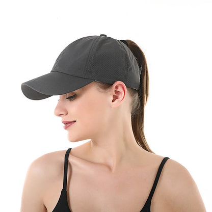 Summer Men & Woman Sport Leisure Cross-Ponytail Mesh cap - Quick-Drying Half-Hollow