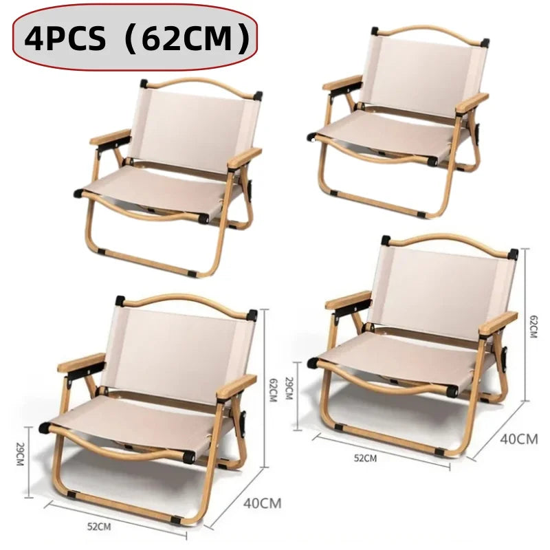 XIAOTREE 1/2 or 4 Outdoor Comfortable Wooden Portable Camping Chairs