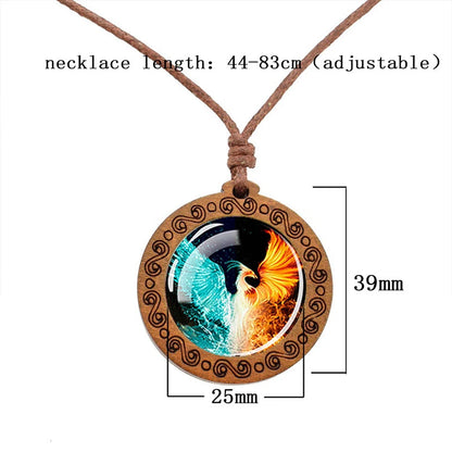 Luminous Glow In The Dark Variants Of Ice & Fire Pendant Necklaceses With Rope Chain