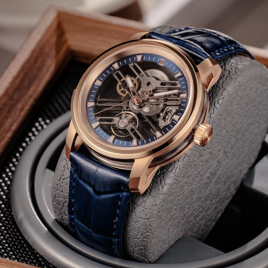 OBLVLO Skeleton Mechanical Watch - Transparent, Hollow, Automatic Watch