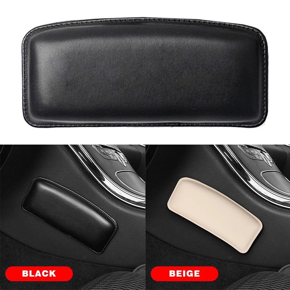 Leather Knee Pad for Car Interior - 18X8.2cm- Comfortable Elastic Cushion with Memory Foam.