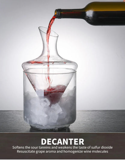 Luxurious Crystal Glass High Grade Decanter with Ice Bucket - 1000ml capacity