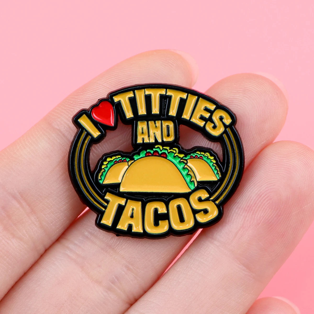 Funny Tacos Enamel Pin Food Brooch Pines Lapel Pins Badge on Backpack Clothing Accessories Fashion Jewelry Friends Gifts