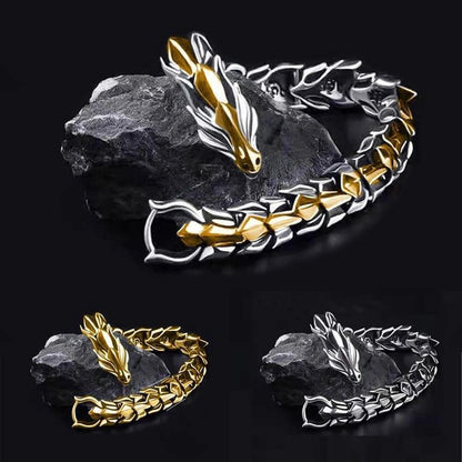 Silver, Gold or mixed colour 20CM Dragon Bracelet