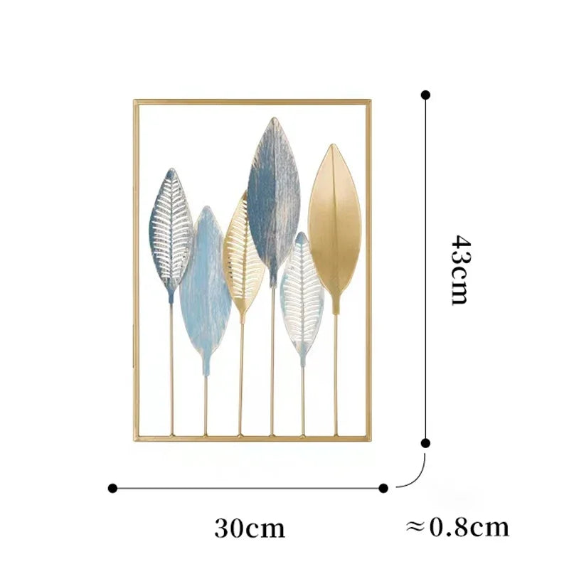 Metal Nordic Colored Leaf Wall Hanging pieces