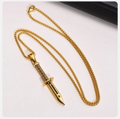 Vnox Cool Steel Stiletto Pendant Necklaces