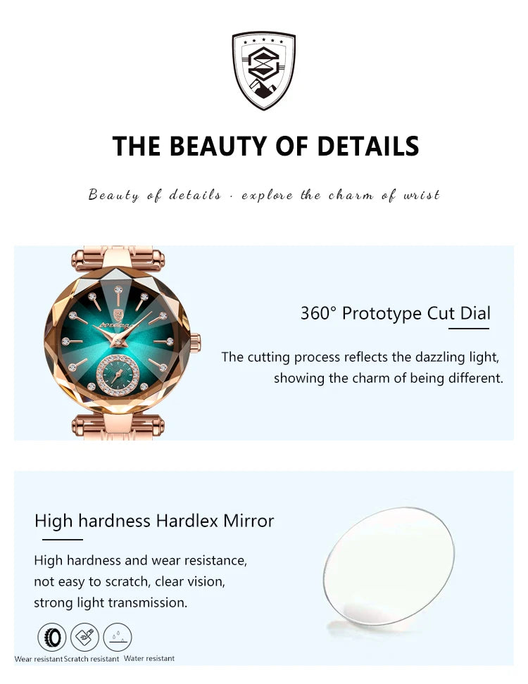 POEDAGAR Quality Luxurious Stainless Steel Watch For Woman - Quartz Watch, Waterproof, Date And Box