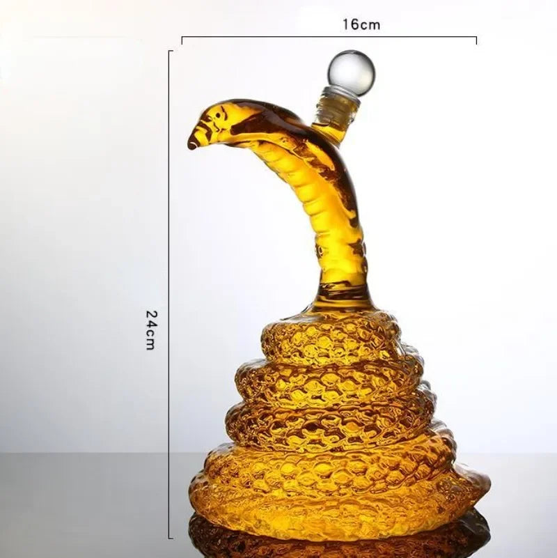 Luxury Snake Shaped Decanter 500/1000mI Capacity - Transparent & Thickened Crafted