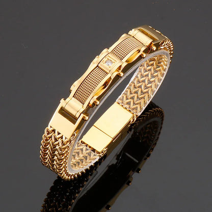 Fashionable and Trendy Bracelet - High-quality Stainless Steel Electroplated Inlaid Zirconia