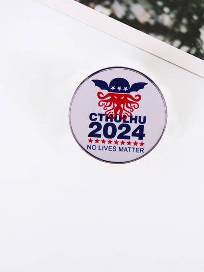 Cthulhu 2024 No Lives Matter Enamel Pin Mythical Creature Badge