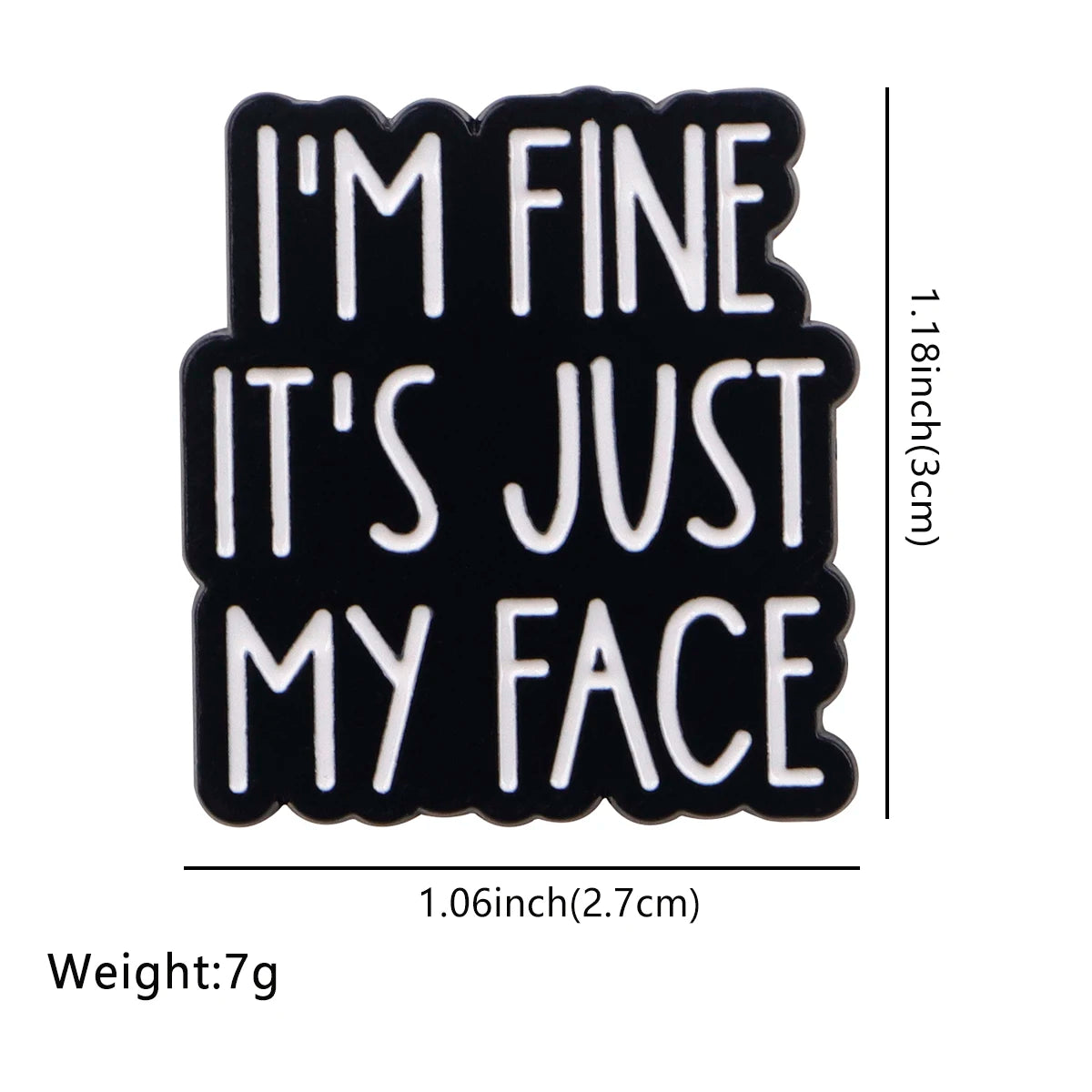 Funny Sarcastic Quotes Enamel Pins I'M FINE Brooches for Women Men Lapel Pins Fashion Jewelry Backpack Accessories Friends Gift